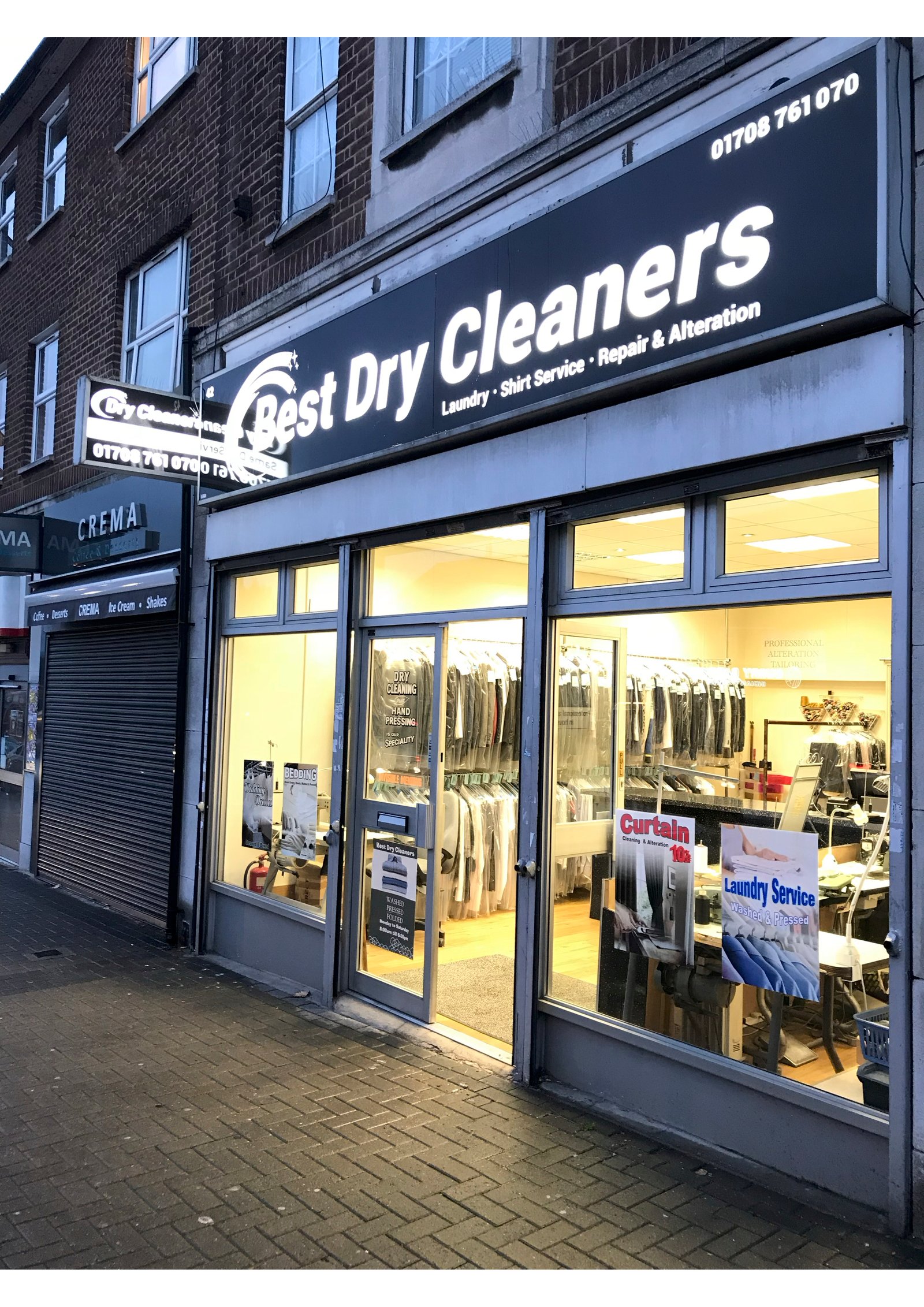 Best Dry Cleaners shop front on Collier Row Road, Romford